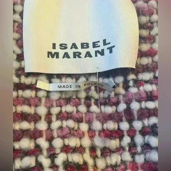 NEW Isabel Marant Penia Tweed Pink Black Blazer Jacket Size 34 French US 2 - Picture 11 of 16